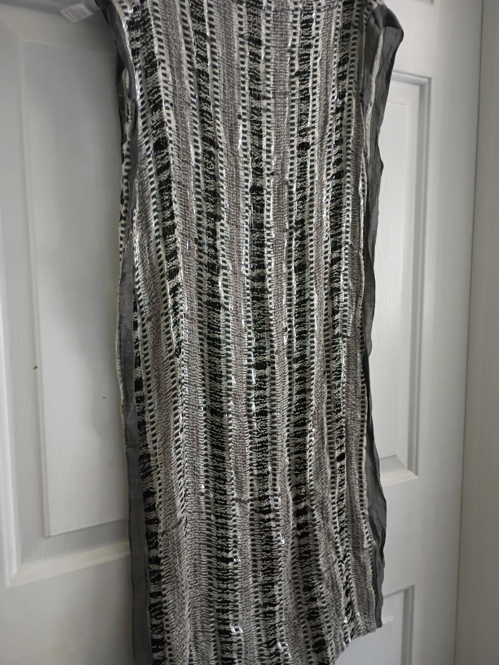 Neutral Striped Knit Infinity Scarf
